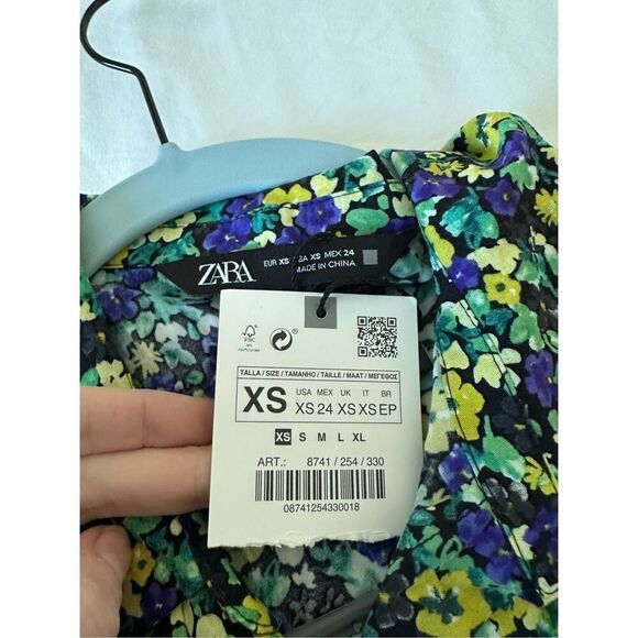 NWT Zara Women’s Full Floral Printed Button Shirt Size XS - Picture 6 of 8